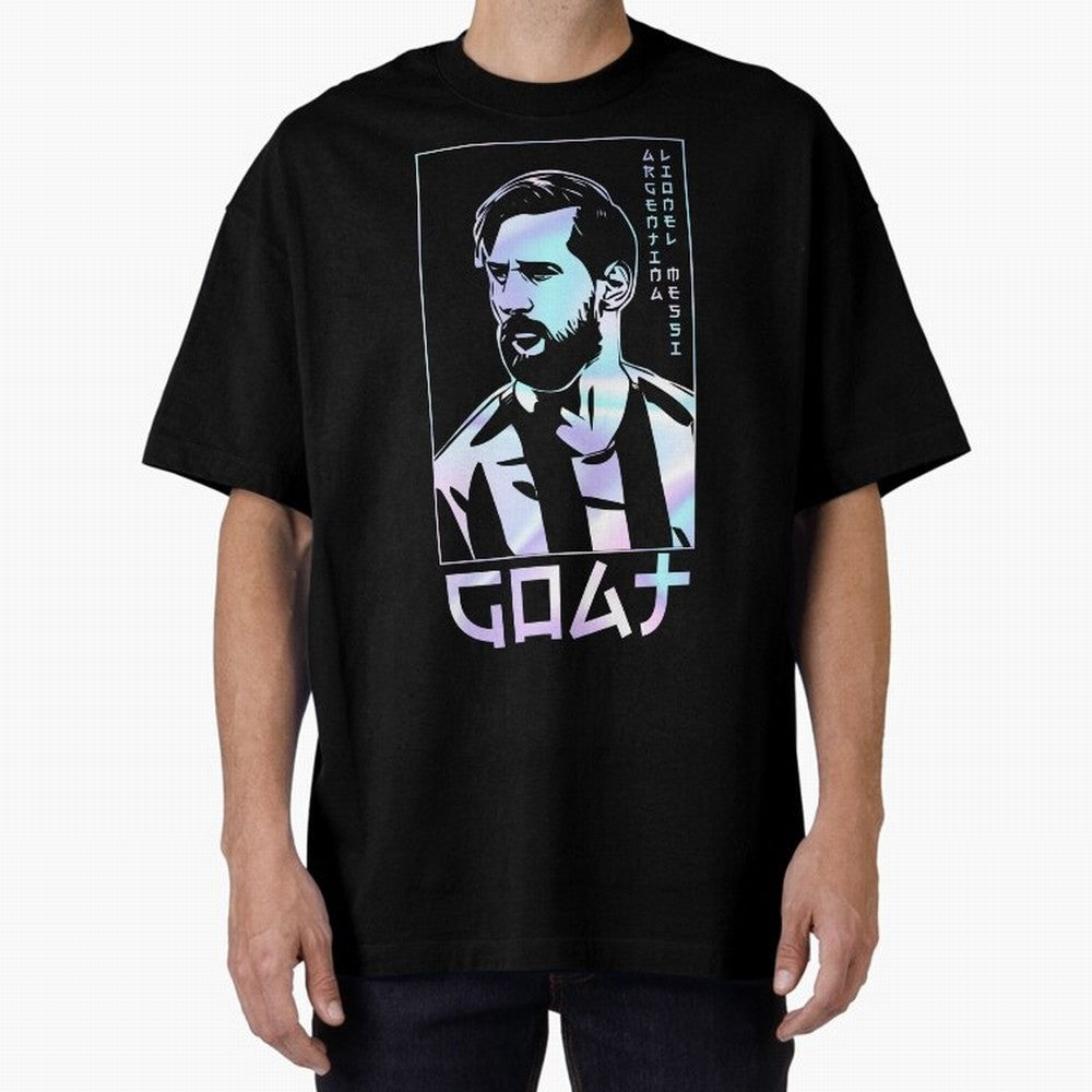 Lionel Messi Holographic Style Portrait art illustration Classic T-Shirt Mark FIFA World Cup 2026 USA Canada Mexico Spirit, Driven by Argentina, Messi, Neymar and Mbappe, Game Day Rituals, Football Legends, Country Pride and the Road to the Final;
