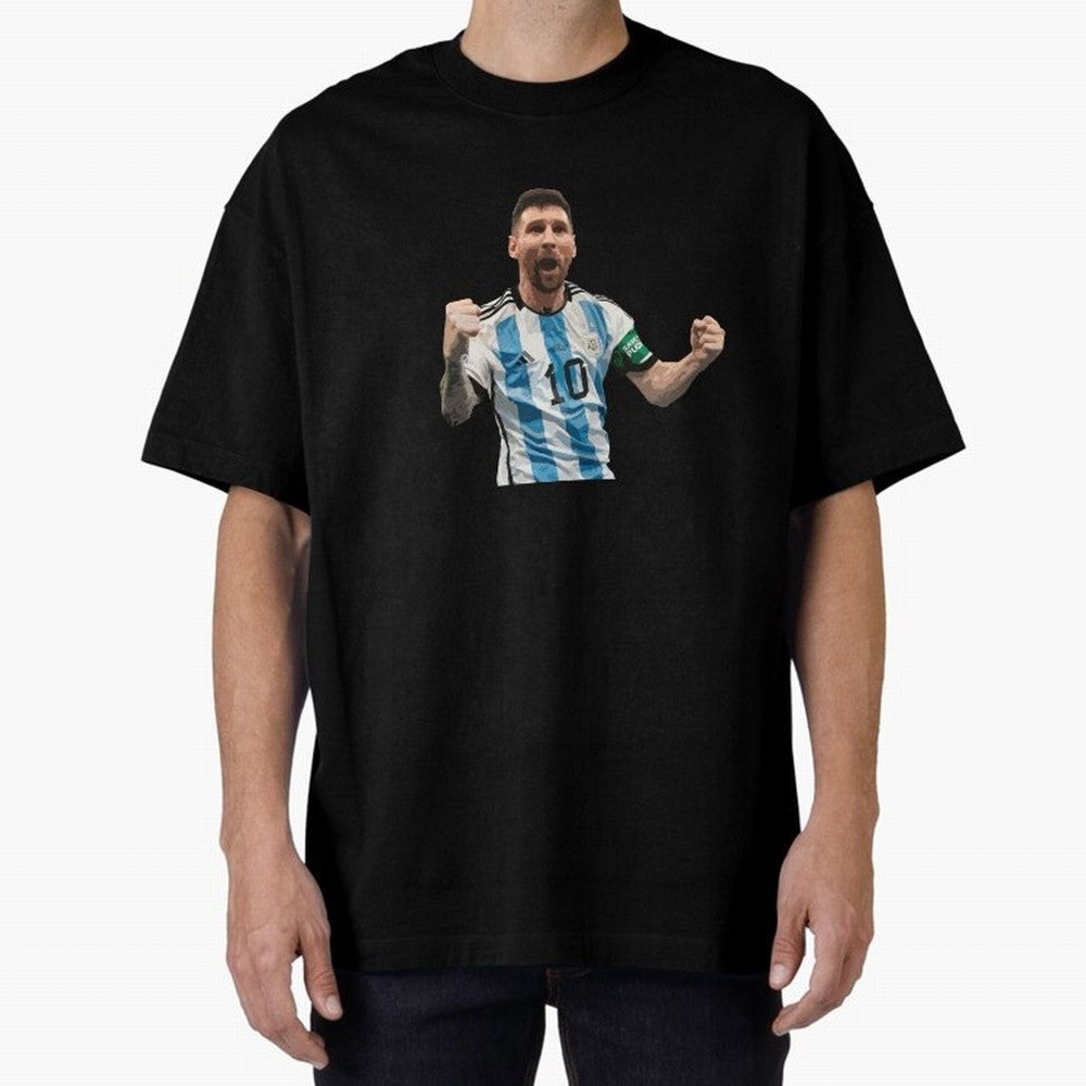 Messi World Champion #2 Oversized T-Shirt Bring World Football Passion into Match Day Hype around FIFA World Cup 2026 USA Canada Mexico, Cristiano Ronaldo, Haaland and CR7, France, Vintage Soccer Flavor, Modern Football Stars, National Flags and