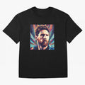 Lionel Messi Portrait Abstract Digital Football Player Classic T-Shirt Represent Match Day Hype around FIFA World Cup 2026, Neymar, Portugal, Champion Mindset, Group Stage Buzz, Knockout Tension and Passionate Fan Culture; Ideal for Passionate Fans