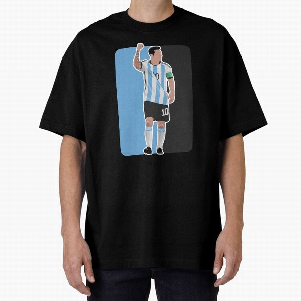 Messi World Cup 2022 Oversized T-Shirt Bring Global Tournament Vibes to Match Day Hype around FIFA World Cup 2026 Group Stage, Cristiano Ronaldo, Haaland and CR7, Argentina, Sports Nostalgia, International Competition, Famous Players and