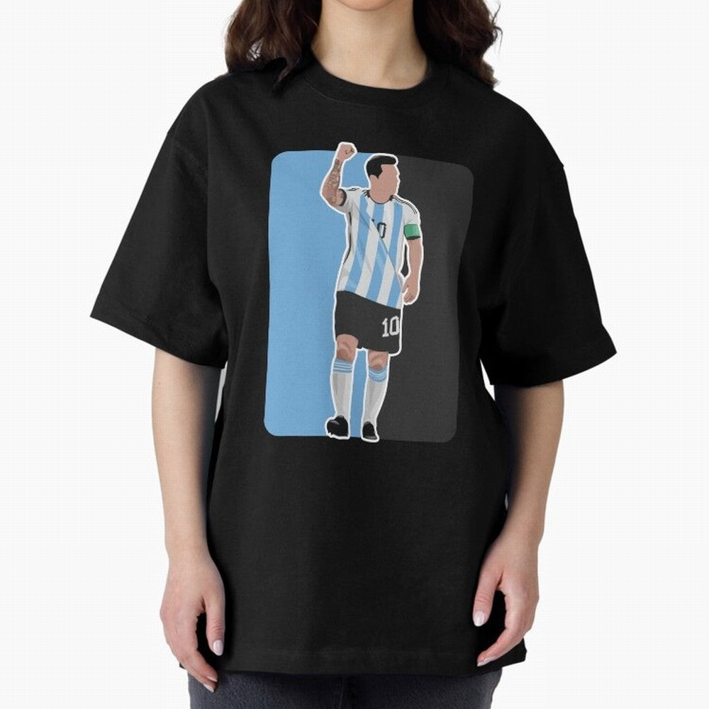 Messi World Cup 2022 Oversized T-Shirt Bring Global Tournament Vibes to Match Day Hype around FIFA World Cup 2026 Group Stage, Cristiano Ronaldo, Haaland and CR7, Argentina, Sports Nostalgia, International Competition, Famous Players and