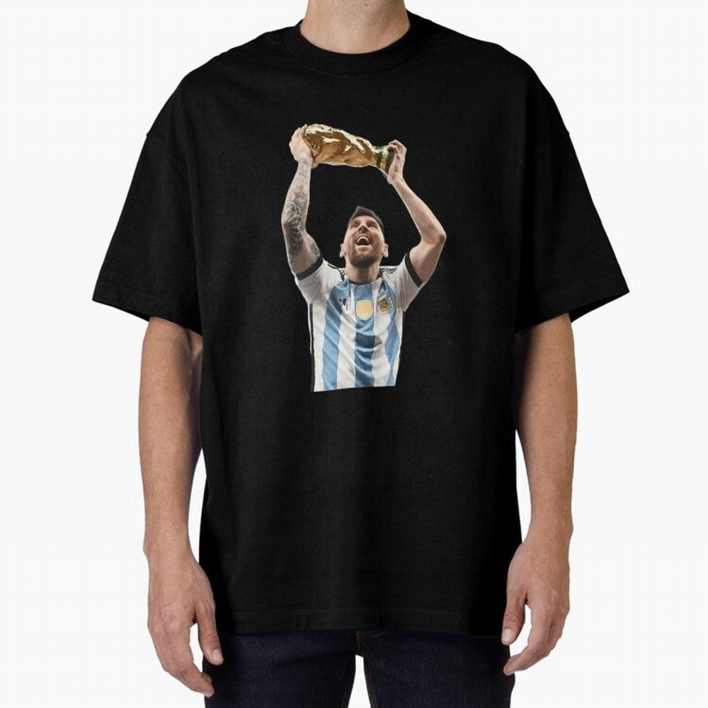 Lionel Messi Lifting The World Cup Essential T-Shirt Celebrate Unforgettable Nights in FIFA World Cup 2026 Spirit, Inspired by Argentina, France and Brazil, Cristiano Ronaldo, Stadium Memories, Football Loyalty, International Chants and