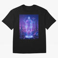 Lionel Messi (GOAT) Hologram in Futuristic Cyberpunk City (Version 4) Classic T-Shirt Fuel the Hype around the FIFA World Cup 2026 Group Stage Journey through Neymar, Haaland and Cristiano Ronaldo Highlights, Brazil, Portugal and Argentina Pride,