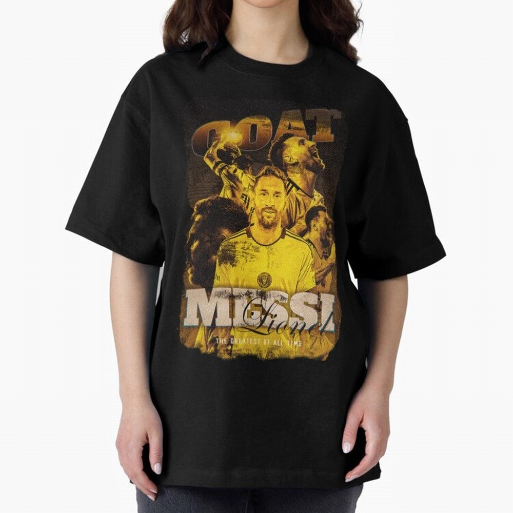Messi The GOAT Oversized T-Shirt Turn Up for Global Football Passion for FIFA World Cup 2026 Group Stage, Filled with Cristiano Ronaldo, Spain and Netherlands, Worldwide Fan Energy, Dramatic Goals, Stadium Lights and Championship Celebrations;