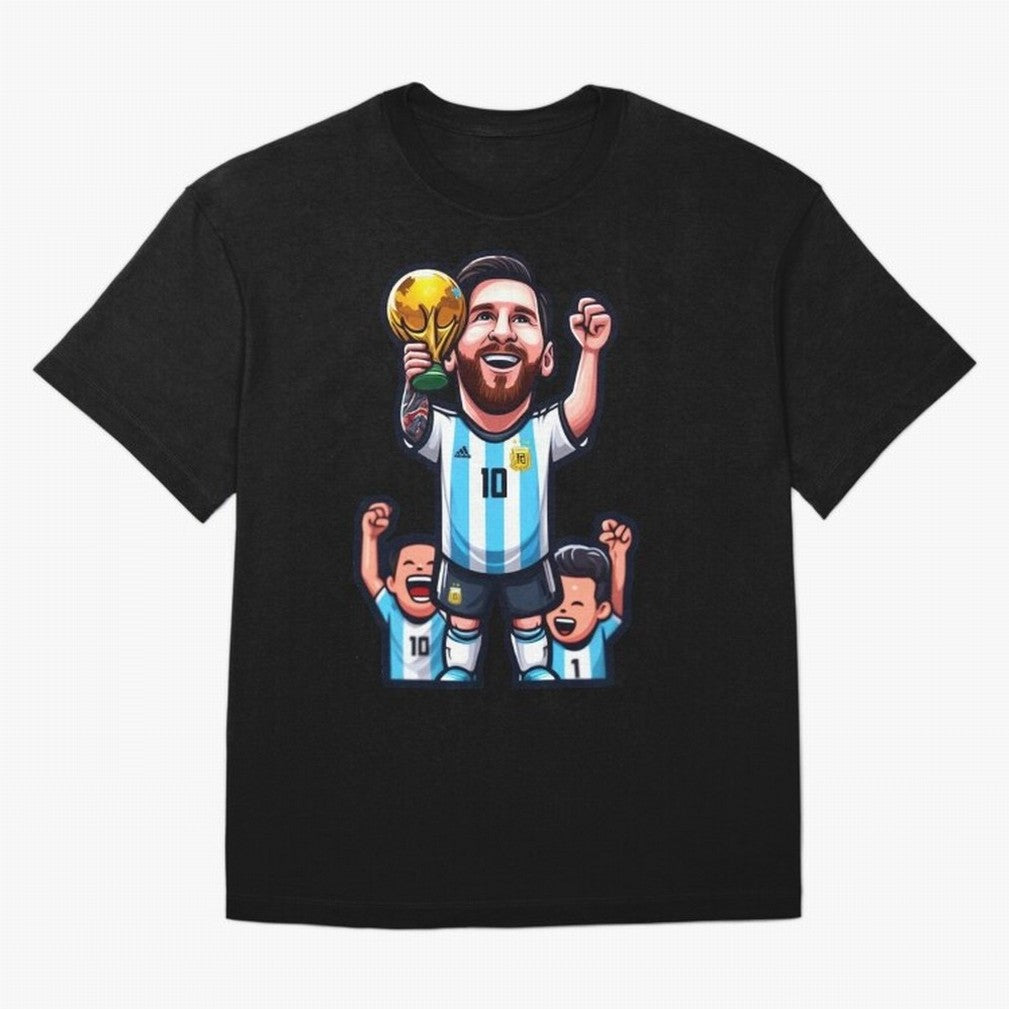 Lionel Messi Digital Print on T-Shirt Classic T-Shirt Celebrate Fan Favorites in FIFA World Cup 2026 for Fans of Messi, CR7 and Mbappe and France and Portugal, Bringing Football Passion, Legendary Performances, Festival Vibes and Supporter