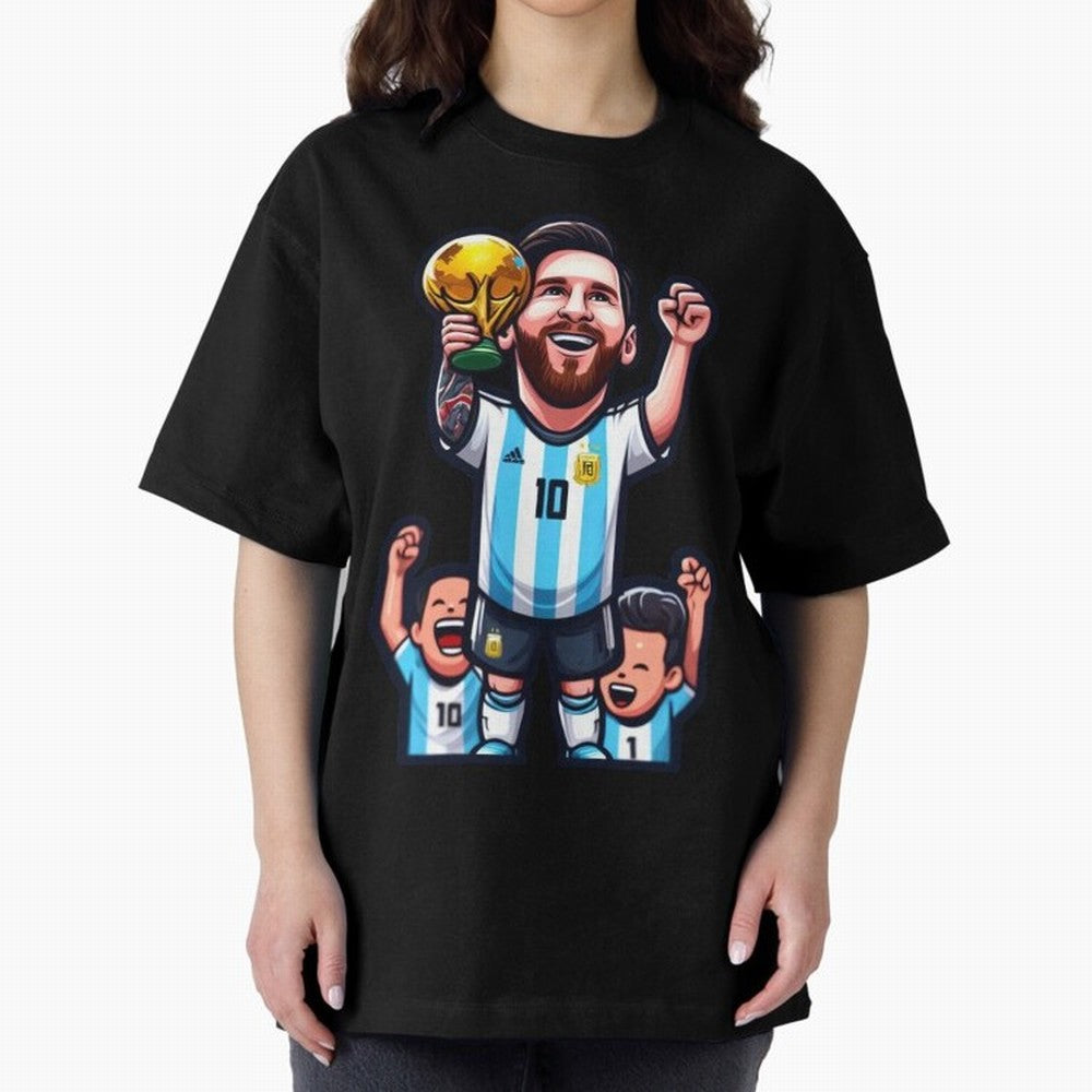 Lionel Messi Digital Print on T-Shirt Classic T-Shirt Celebrate Fan Favorites in FIFA World Cup 2026 for Fans of Messi, CR7 and Mbappe and France and Portugal, Bringing Football Passion, Legendary Performances, Festival Vibes and Supporter