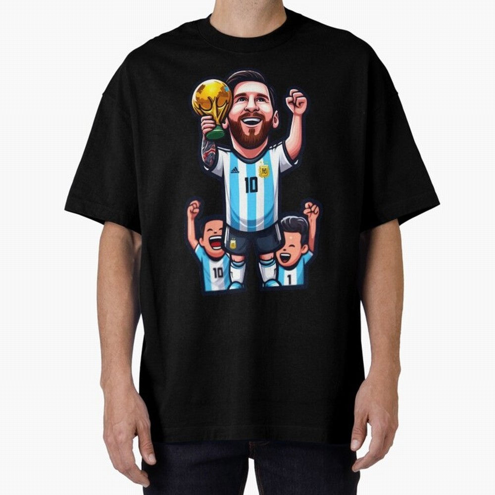 Lionel Messi Digital Print on T-Shirt Classic T-Shirt Celebrate Fan Favorites in FIFA World Cup 2026 for Fans of Messi, CR7 and Mbappe and France and Portugal, Bringing Football Passion, Legendary Performances, Festival Vibes and Supporter