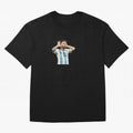 Lionel Messi Argentina Celebration Sticker Oversized T-Shirt Celebrate Soccer Greatness during the FIFA World Cup 2026 Journey through Neymar, Haaland and Cristiano Ronaldo Highlights, England and Germany Pride, Sports Nostalgia, International