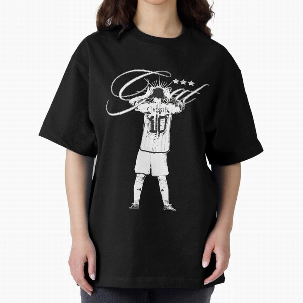 Messi Argentina, GOAT Oversized T-Shirt Carry the Dream of Match Day Hype around FIFA World Cup 2026 USA Canada Mexico, Messi, Neymar and Mbappe, England and Germany, Vintage Soccer Flavor, Modern Football Stars, National Flags and Final Night