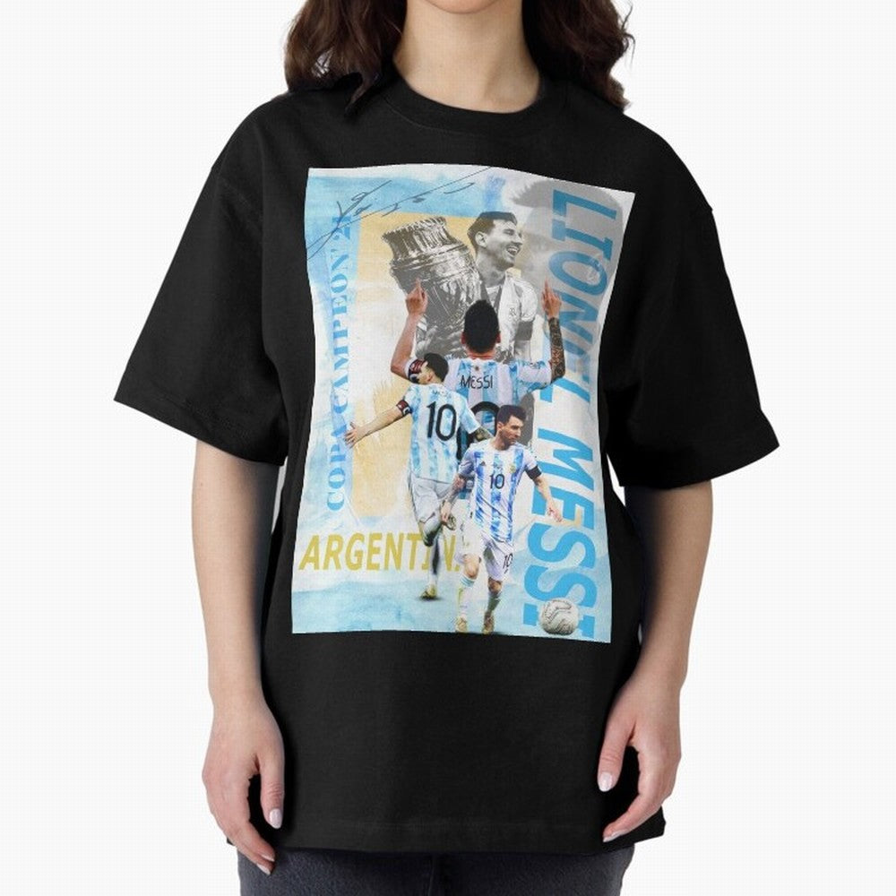 Lionel Messi Argentina Champion Poster Classic T-Shirt Keep Football History Alive during Global Football Passion for FIFA World Cup 2026, Celebrating Mbappe, Brazil, Portugal and Argentina, Supporter Pride, Iconic Celebrations, Legendary Names and