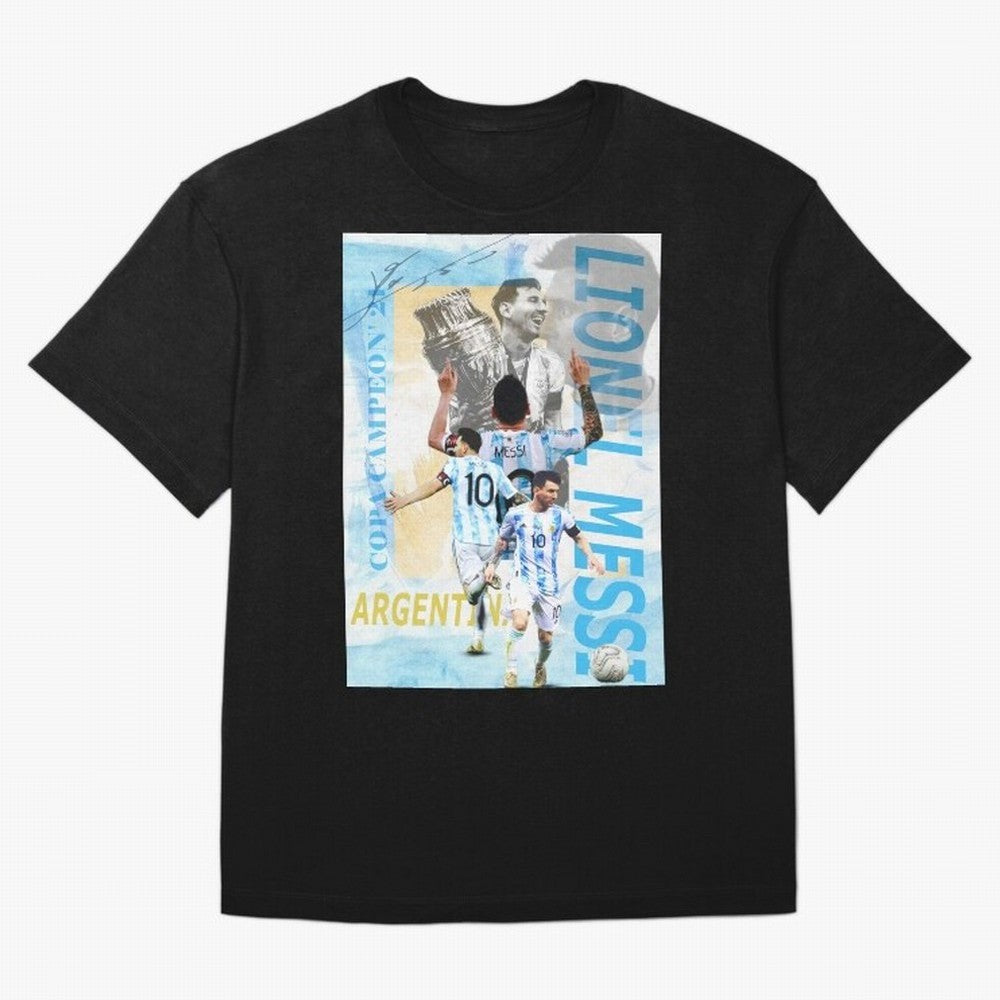 Lionel Messi Argentina Champion Poster Classic T-Shirt Keep Football History Alive during Global Football Passion for FIFA World Cup 2026, Celebrating Mbappe, Brazil, Portugal and Argentina, Supporter Pride, Iconic Celebrations, Legendary Names and