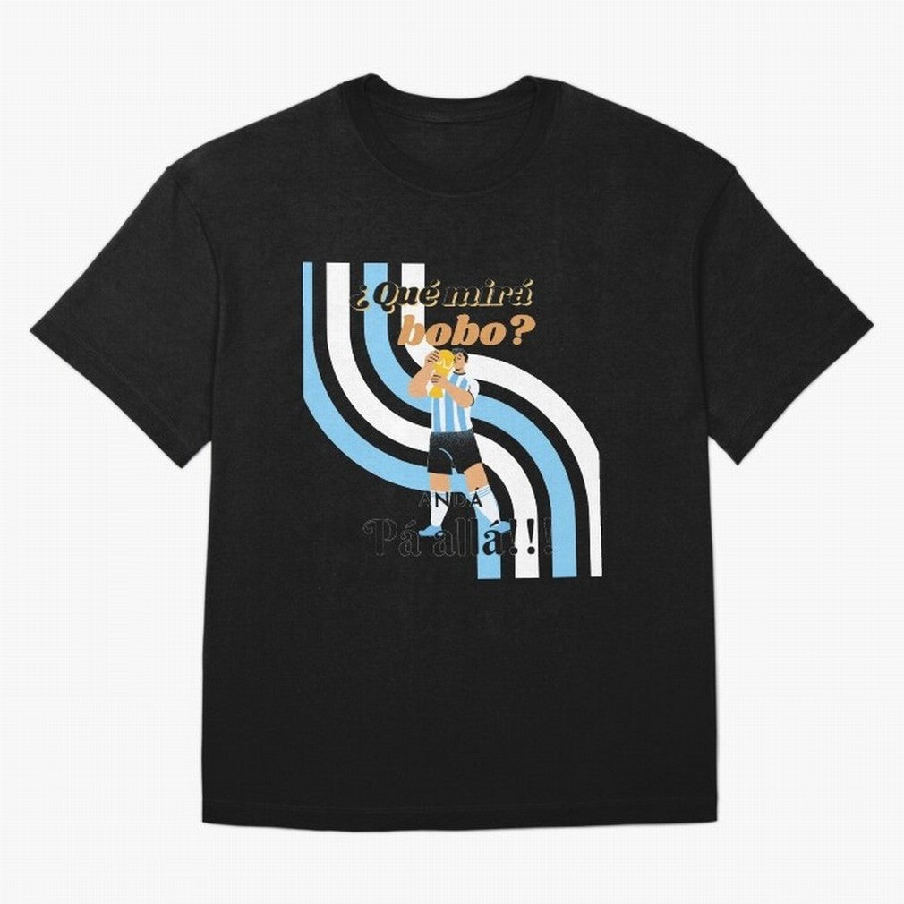 Vintage Messi Argentina Que Mira Bobo Oversized T-Shirt Upgrade FIFA World Cup 2026 Group Stage Spirit, Built around Brazil, Messi, Neymar and Mbappe, Stadium Memories, Football Loyalty, International Chants and Championship Tradition; Ideal for