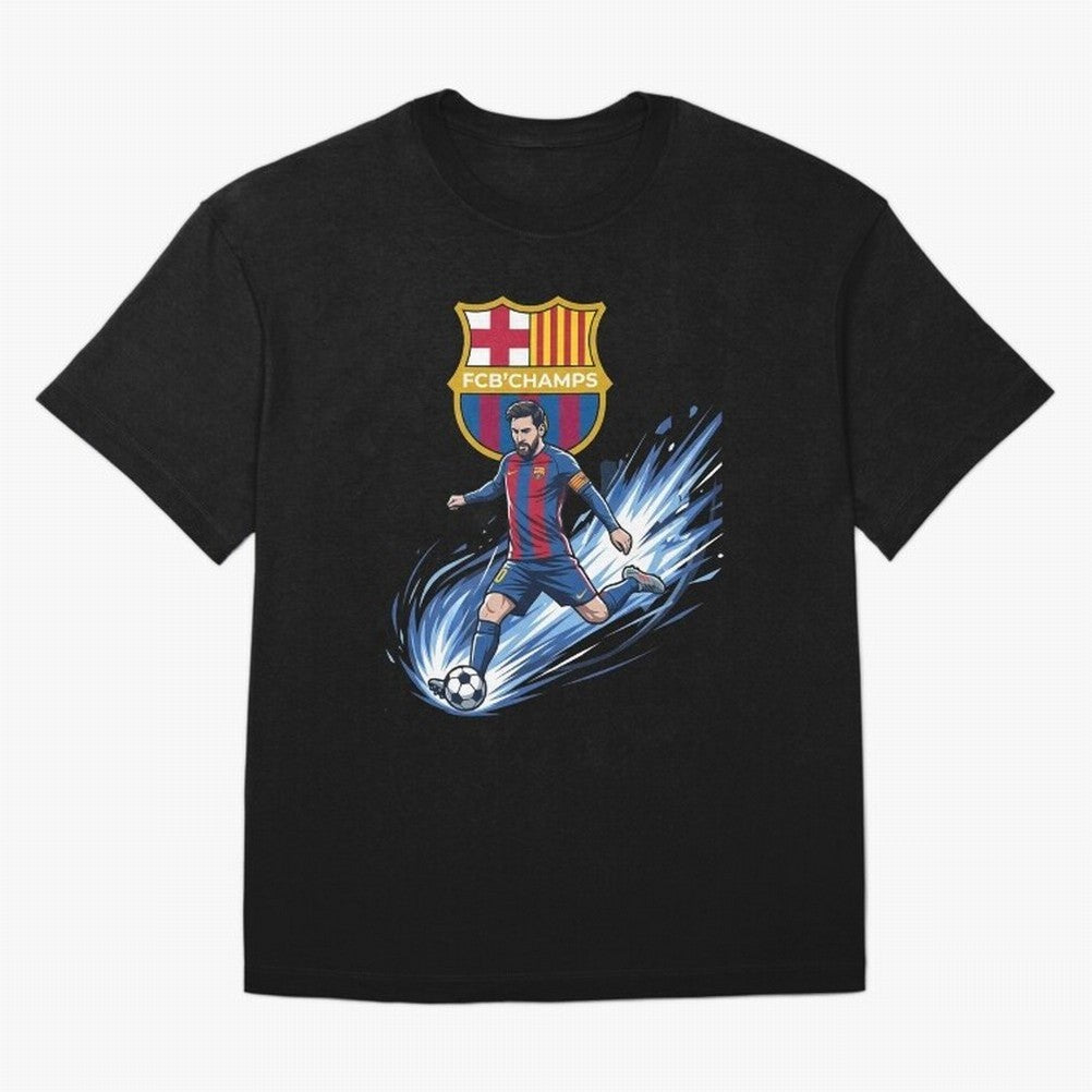 FC Barcelona Champs - The Goat Edition Oversized T-Shirt Keep Football History Alive during FIFA World Cup 2026 for Fans of Mbappe and France and Portugal, Bringing Football Passion, Legendary Performances, Festival Vibes and Supporter Community;