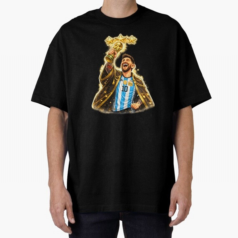 Messi King of Football World Champion ¨C Argentina 3 Stars Trophy Celebration Classic T-Shirt Join Supporters Worldwide for FIFA World Cup 2026 Group Stage for Fans of Neymar, Haaland and Cristiano Ronaldo and Argentina and Brazil, Bringing