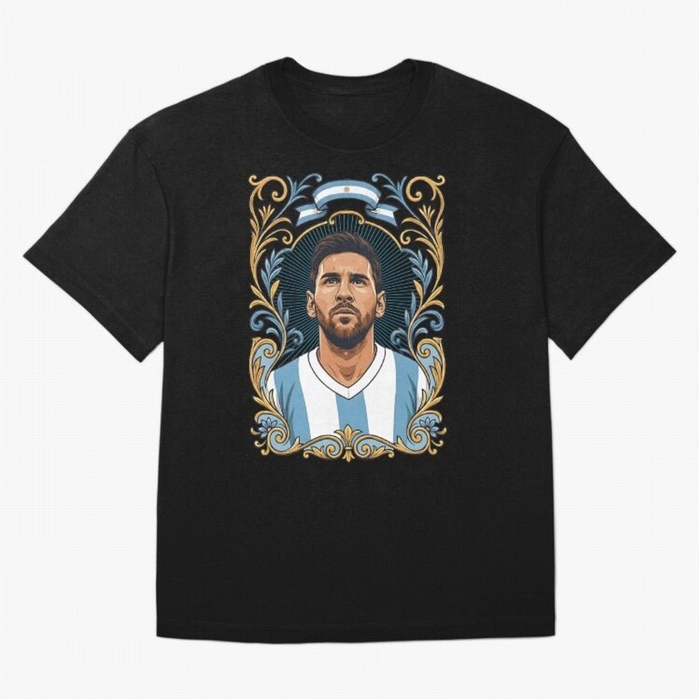Lionel Messi Argentina Football Legend - Ornate Portrait Classic T-Shirt Follow Every Goal of Match Day Hype around FIFA World Cup 2026 Group Stage, Haaland and Mbappe, Portugal, Match Day Excitement, Supporter Culture, Golden Goals and Global