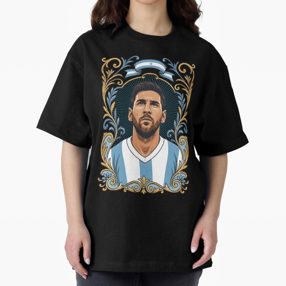 Lionel Messi Argentina Football Legend - Ornate Portrait Classic T-Shirt Follow Every Goal of Match Day Hype around FIFA World Cup 2026 Group Stage, Haaland and Mbappe, Portugal, Match Day Excitement, Supporter Culture, Golden Goals and Global