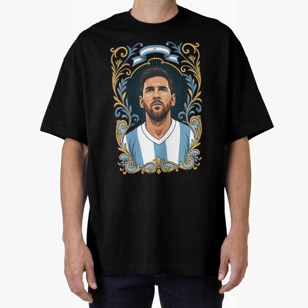 Lionel Messi Argentina Football Legend - Ornate Portrait Classic T-Shirt Follow Every Goal of Match Day Hype around FIFA World Cup 2026 Group Stage, Haaland and Mbappe, Portugal, Match Day Excitement, Supporter Culture, Golden Goals and Global