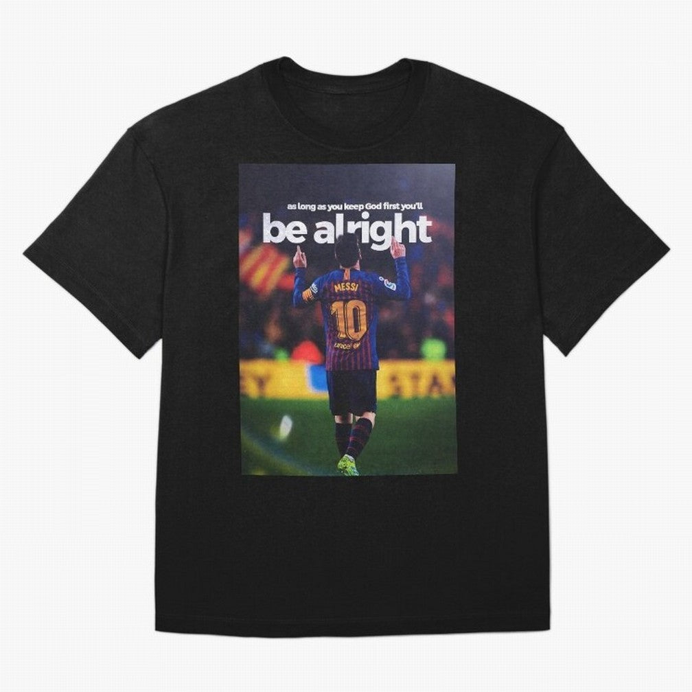 Lionel Messi - As long as you keep God first you'll be alright Oversized T-Shirt Showcase Global Football Passion for FIFA World Cup 2026, Built around Messi, Brazil, Global Supporter Spirit, Legendary Goals, National Colors and Tournament