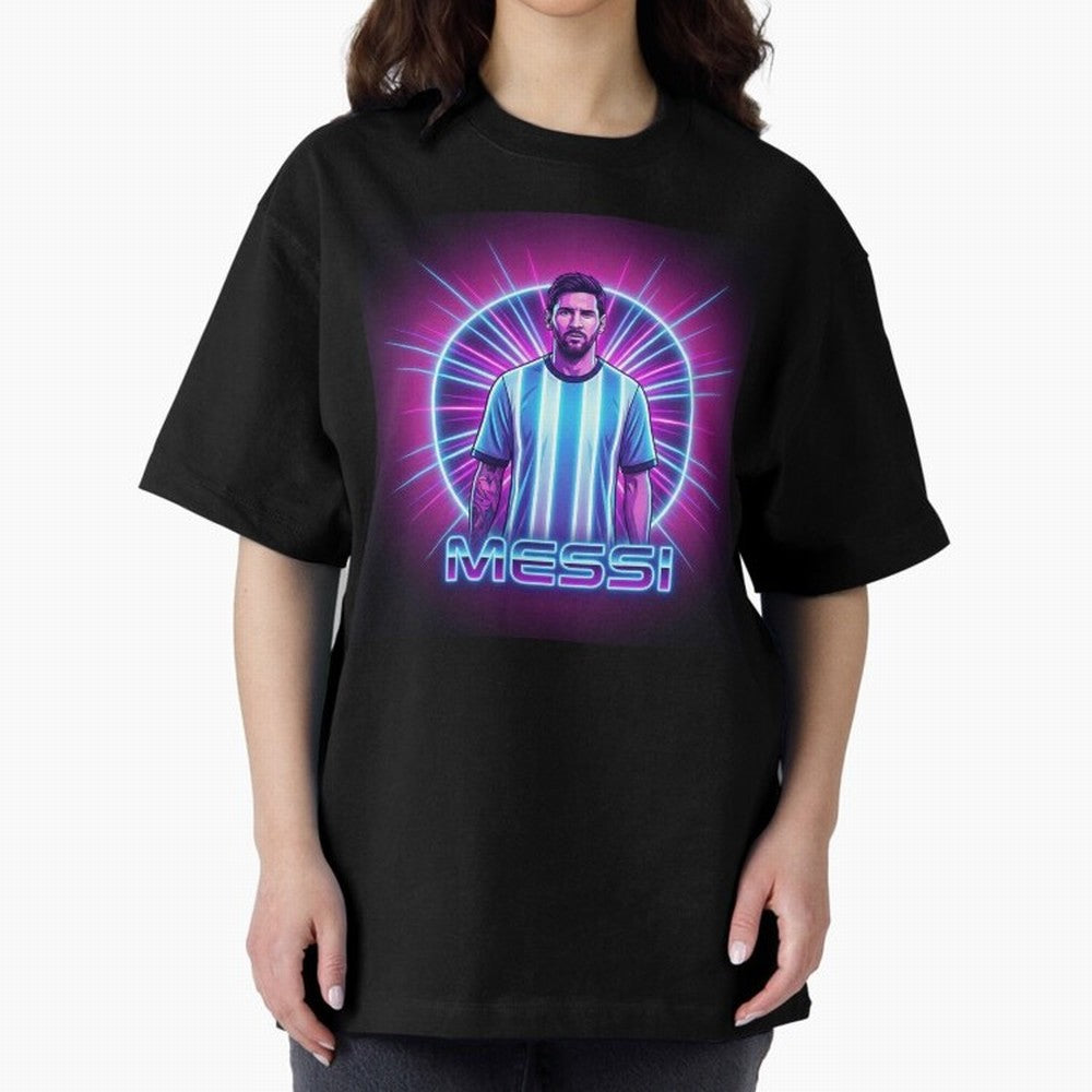 ?Argentina Football Legend Messi Cyberpunk Retro Futurist Design (Version 4) Classic T-Shirt Live for the Drama of FIFA World Cup 2026 Built around Messi, Neymar and Mbappe, Brazil Energy, Football Passion, Legendary Performances, Festival Vibes