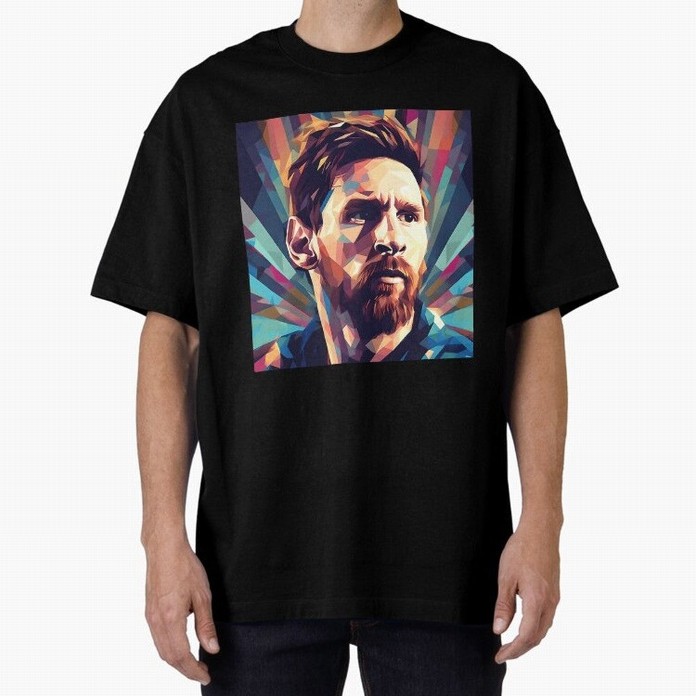 Lionel Messi Portrait Abstract Digital Art Football Player Classic T-Shirt Discover Match Day Hype around FIFA World Cup 2026, Cristiano Ronaldo, Haaland and CR7, England, France and Netherlands, Football Festival Excitement, Trophy Ambitions,