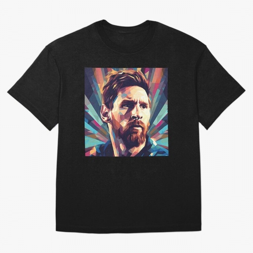 Lionel Messi Portrait Abstract Digital Art Football Player Classic T-Shirt Discover Match Day Hype around FIFA World Cup 2026, Cristiano Ronaldo, Haaland and CR7, England, France and Netherlands, Football Festival Excitement, Trophy Ambitions,