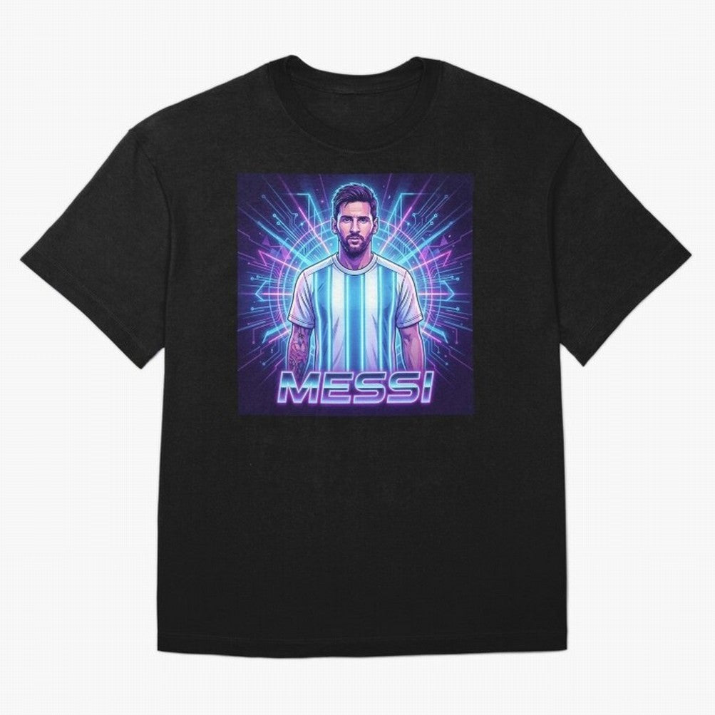 ?Argentina Football Legend Messi Cyberpunk Retro Futurist Design Classic T-Shirt Join FIFA World Cup 2026 Made for Messi and Cristiano Ronaldo, England Energy, Vintage Soccer Flavor, Modern Football Stars, National Flags and Final Night Emotion;