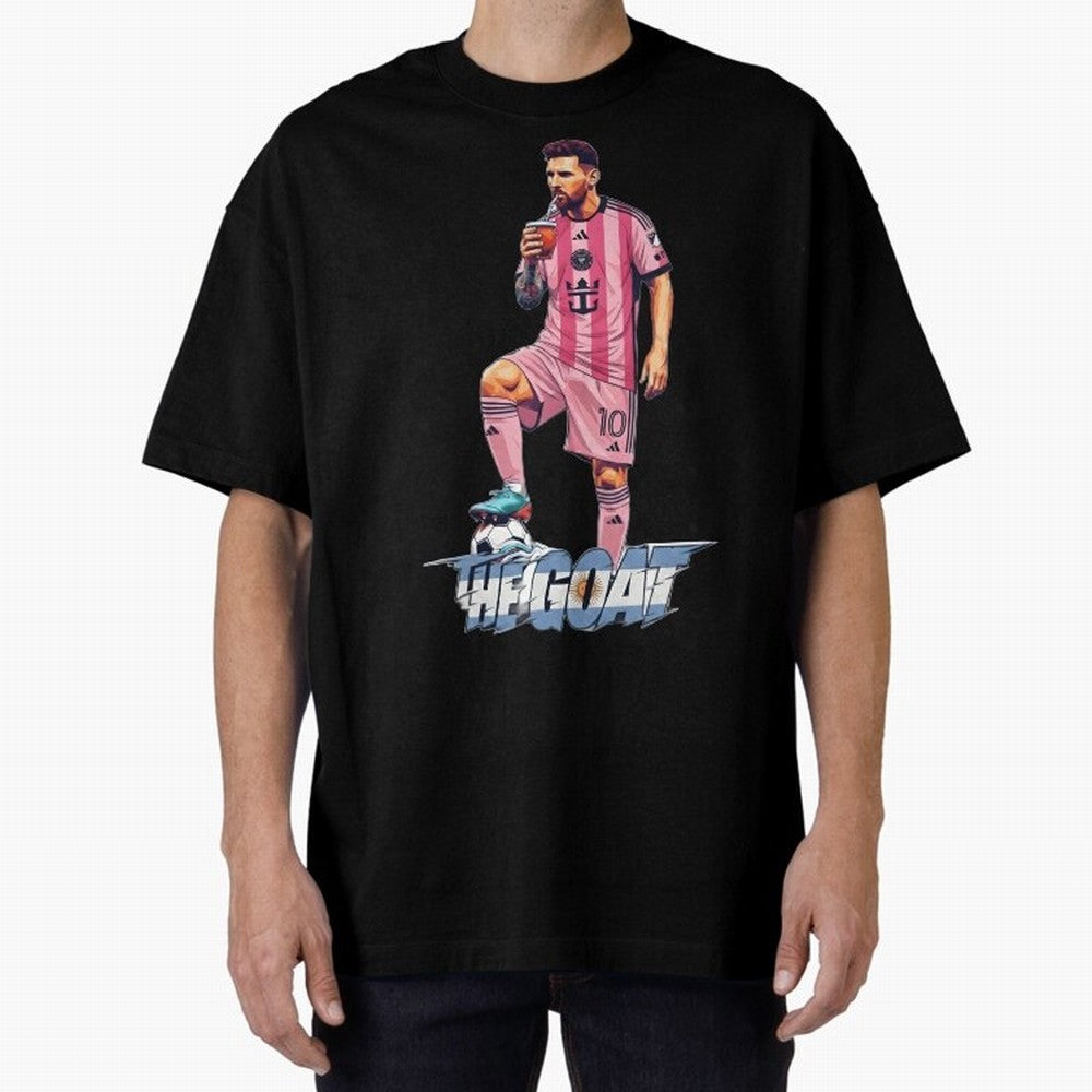 Messi Drawing Style Drinking Mate ¨C The Goat Design - Inter Miami Classic T-Shirt Honor the Football Icons of FIFA World Cup 2026 for Fans of CR7 and Messi and England and Germany, Bringing Fan Favorite Moments, National Team Passion, Big Match