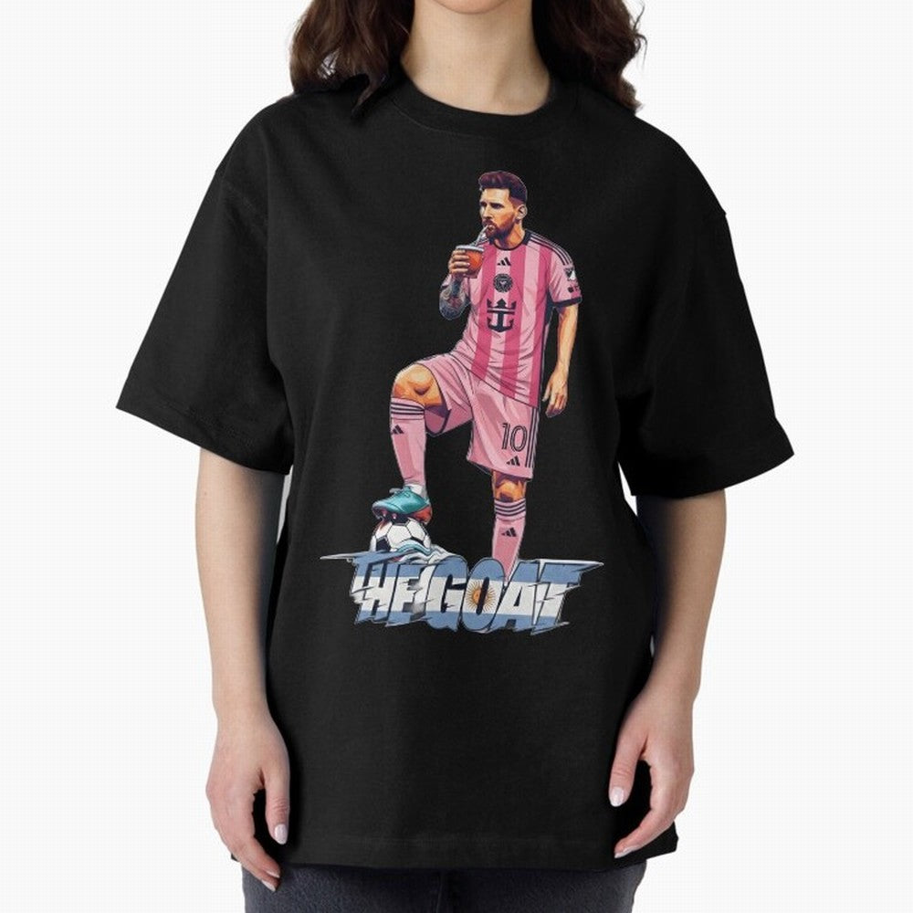 Messi Drawing Style Drinking Mate ¨C The Goat Design - Inter Miami Classic T-Shirt Honor the Football Icons of FIFA World Cup 2026 for Fans of CR7 and Messi and England and Germany, Bringing Fan Favorite Moments, National Team Passion, Big Match
