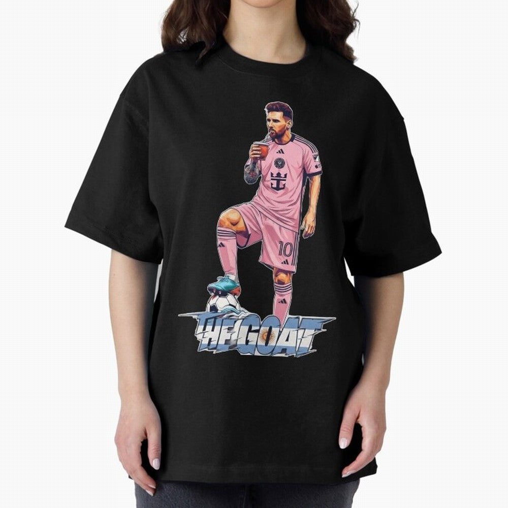 Messi Illustrated Style Drinking Mate ¨C Design by The Goat - Inter Miami Classic T-Shirt Bring a Champion Mindset to FIFA World Cup 2026 USA Canada Mexico for Fans of CR7 and Messi and Argentina, Bringing Vintage Soccer Flavor, Modern Football
