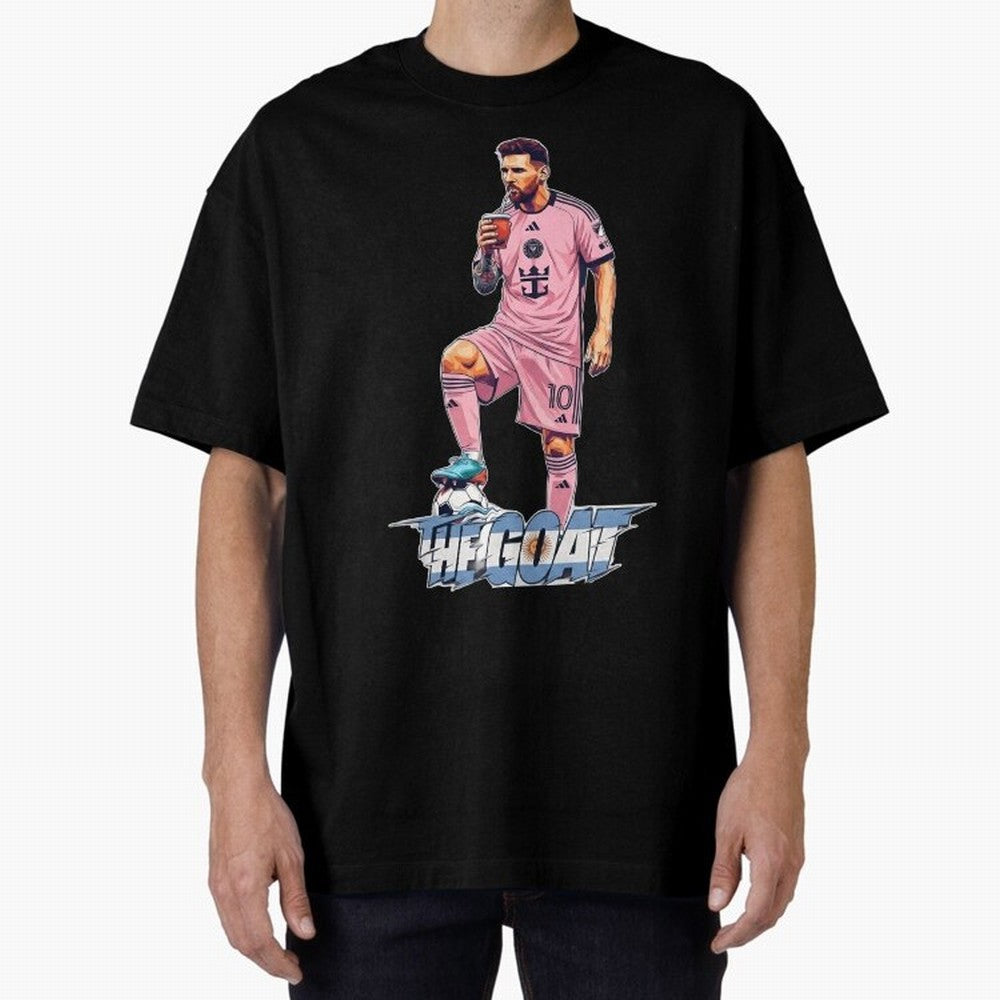 Messi Illustrated Style Drinking Mate ¨C Design by The Goat - Inter Miami Classic T-Shirt Bring a Champion Mindset to FIFA World Cup 2026 USA Canada Mexico for Fans of CR7 and Messi and Argentina, Bringing Vintage Soccer Flavor, Modern Football