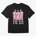 Messi, De Paul and Suarez Inter Miami artistic style ¨C MLS Soccer Oversized T-Shirt Stand Out with Spirit from Global Football Passion for FIFA World Cup 2026 USA Canada Mexico, Centered on Mbappe, Germany, Football History, Final Match Energy,