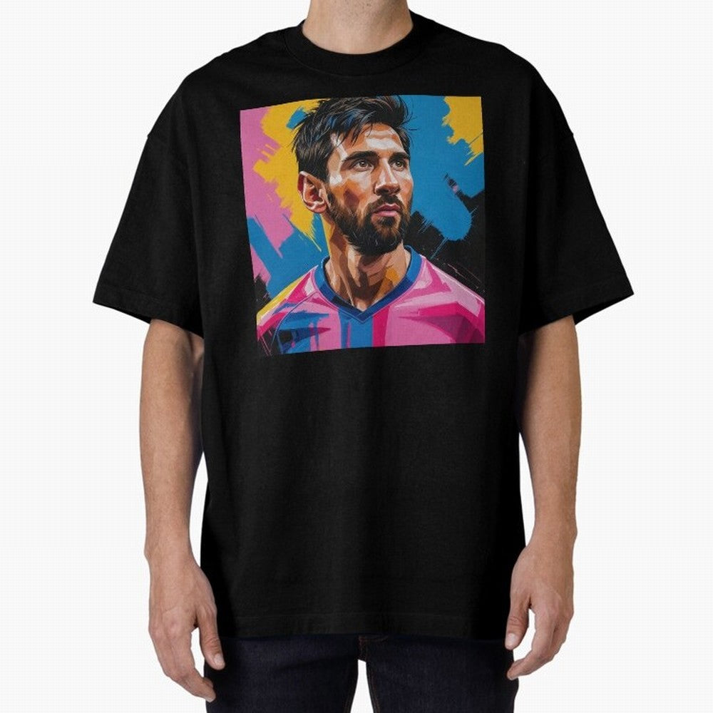 Vibrant Artistic Digital Painting Portrait of Lionel Messi (GOAT) Classic T-Shirt Join Supporters Worldwide for FIFA World Cup 2026 USA Canada Mexico for Fans of Messi, CR7 and Mbappe and Argentina, Bringing Sports Nostalgia, International