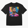 Vibrant Artistic Digital Painting Portrait of Lionel Messi (GOAT) Classic T-Shirt Join Supporters Worldwide for FIFA World Cup 2026 USA Canada Mexico for Fans of Messi, CR7 and Mbappe and Argentina, Bringing Sports Nostalgia, International