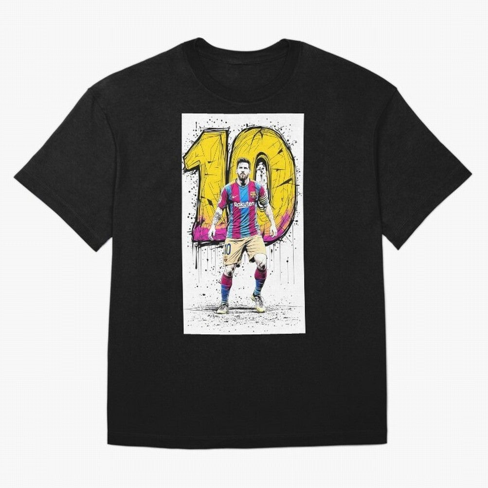 Lionel Messi Barcelona 10 Fan Art Oversized T-Shirt Relive Legendary Nights from Global Football Passion for FIFA World Cup 2026 USA Canada Mexico, Connected to Mbappe and Neymar, Brazil, Stadium Memories, Football Loyalty, International Chants and