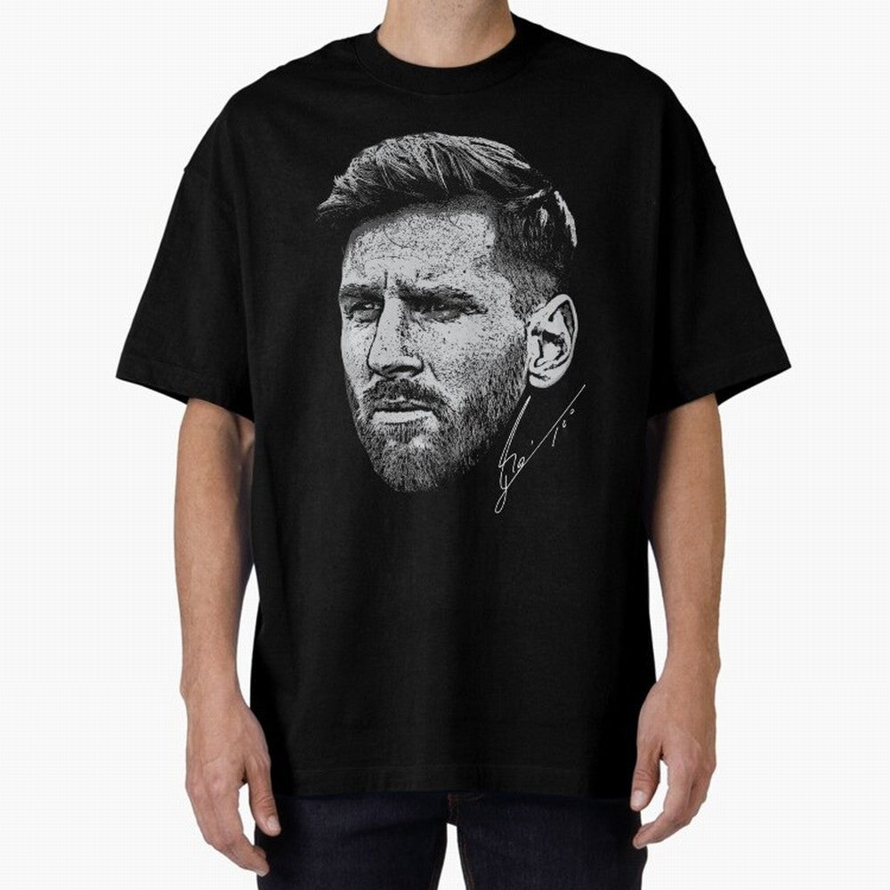Lionel Messi Signed Boxy T-Shirt Fuel Your Fan Pride for Match Day Hype around FIFA World Cup 2026, Mbappe, Spain and Netherlands, Football Festival Excitement, Trophy Ambitions, Country Rivalries and Star Player Buzz; Great for Supporters Who Love