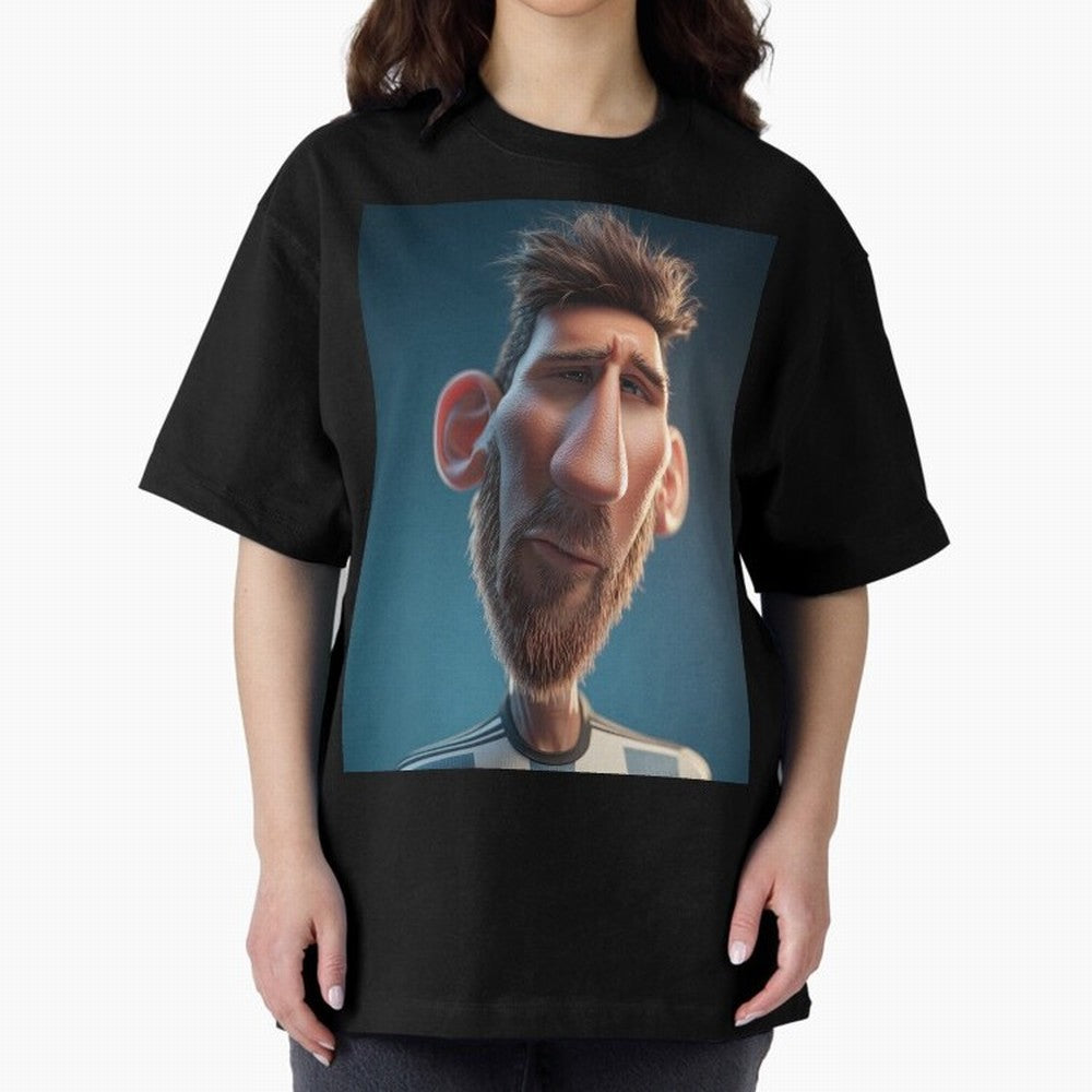 Lionel Messi Funny Soccer Cartoon Football Star Oversized T-Shirt Celebrate Supporters United by FIFA World Cup 2026 Group Stage Spirit, Featuring Germany, Cristiano Ronaldo, Goal Celebration Energy, Supporter Heritage, Football Icons and Worldwide
