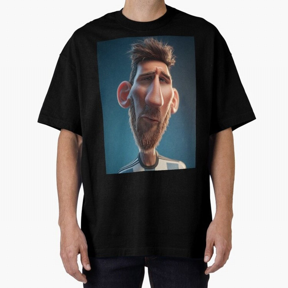Lionel Messi Funny Soccer Cartoon Football Star Oversized T-Shirt Celebrate Supporters United by FIFA World Cup 2026 Group Stage Spirit, Featuring Germany, Cristiano Ronaldo, Goal Celebration Energy, Supporter Heritage, Football Icons and Worldwide