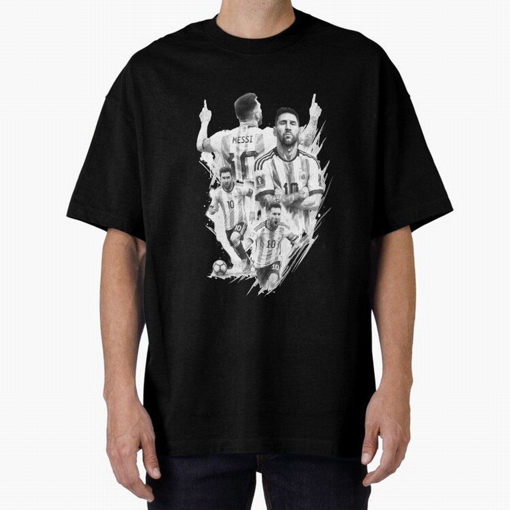 BLACK WHITE Lionel Messi watercolor illustration Classic T-Shirt Relive Legendary Nights from Global Football Passion for FIFA World Cup 2026 USA Canada Mexico, Connected to Mbappe and Neymar, Brazil, Stadium Memories, Football Loyalty,