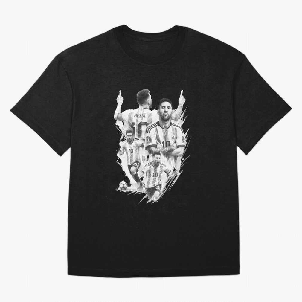 BLACK WHITE Lionel Messi watercolor illustration Classic T-Shirt Relive Legendary Nights from Global Football Passion for FIFA World Cup 2026 USA Canada Mexico, Connected to Mbappe and Neymar, Brazil, Stadium Memories, Football Loyalty,