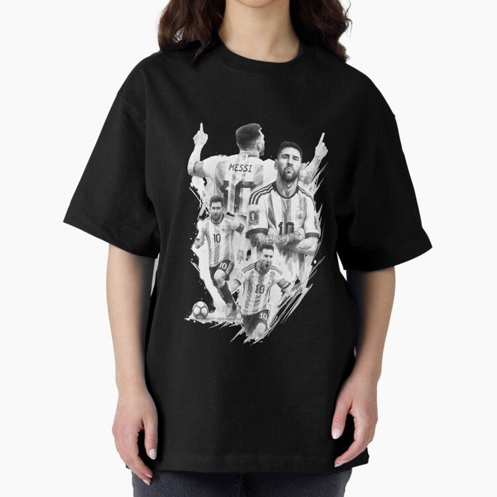 BLACK WHITE Lionel Messi watercolor illustration Classic T-Shirt Relive Legendary Nights from Global Football Passion for FIFA World Cup 2026 USA Canada Mexico, Connected to Mbappe and Neymar, Brazil, Stadium Memories, Football Loyalty,