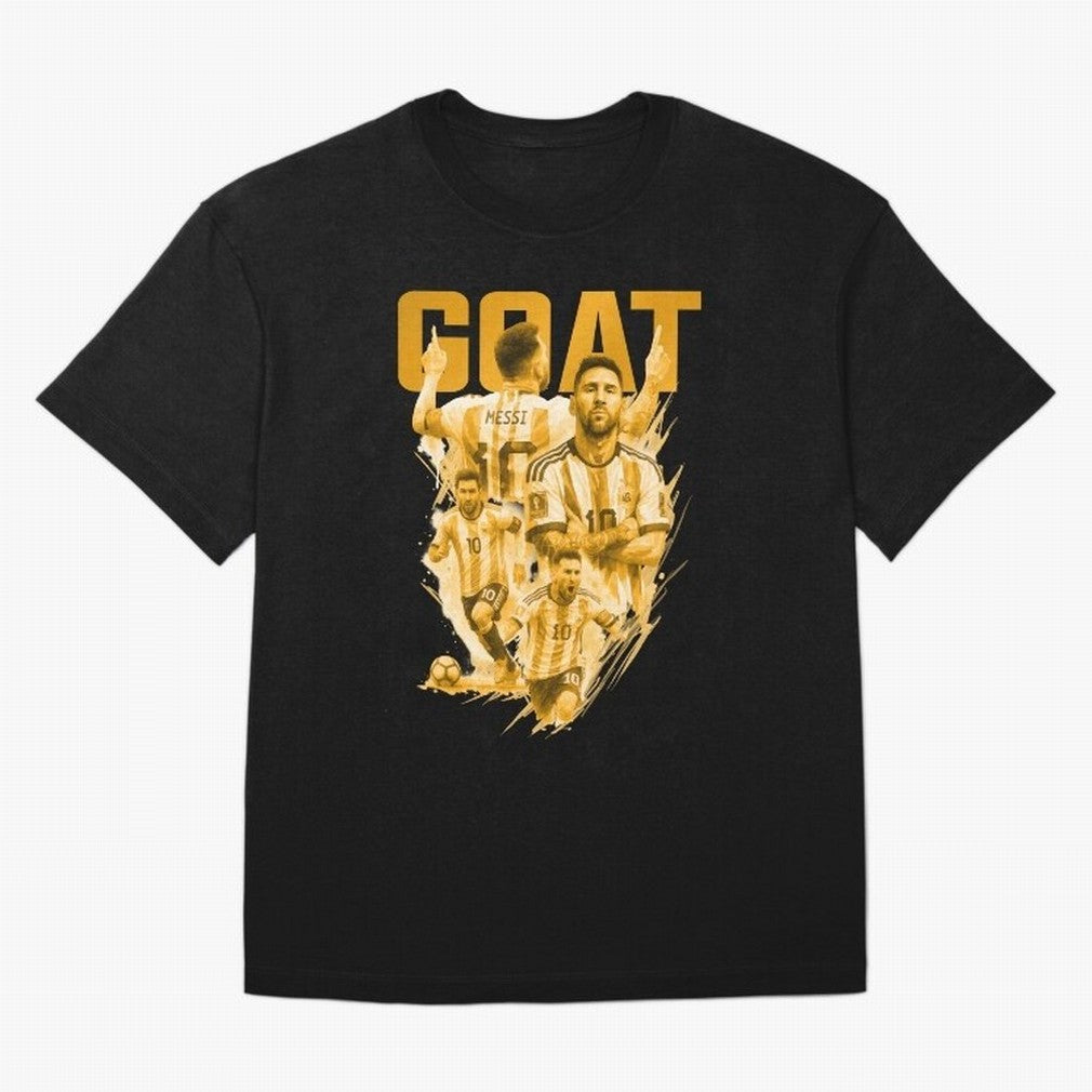 GOLD GOAT Lionel Messi watercolor illustration Oversized T-Shirt Get Ready for FIFA World Cup 2026 Highlighting Messi, Brazil Energy, Stadium Memories, Football Loyalty, International Chants and Championship Tradition; Created for Match Day