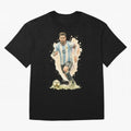 skills Lionel Messi watercolor illustration Classic T-Shirt Celebrate Fan Culture around Global Football Passion for FIFA World Cup 2026 USA Canada Mexico, Featuring Messi, Portugal, Spain and Germany, Football Passion, Legendary Performances,