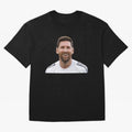 Lionel Messi smiling Oversized T-Shirt Stand with the FIFA World Cup 2026 Group Stage Journey through Cristiano Ronaldo Highlights, Argentina Pride, Sports Nostalgia, International Competition, Famous Players and Unforgettable Victories; Built for