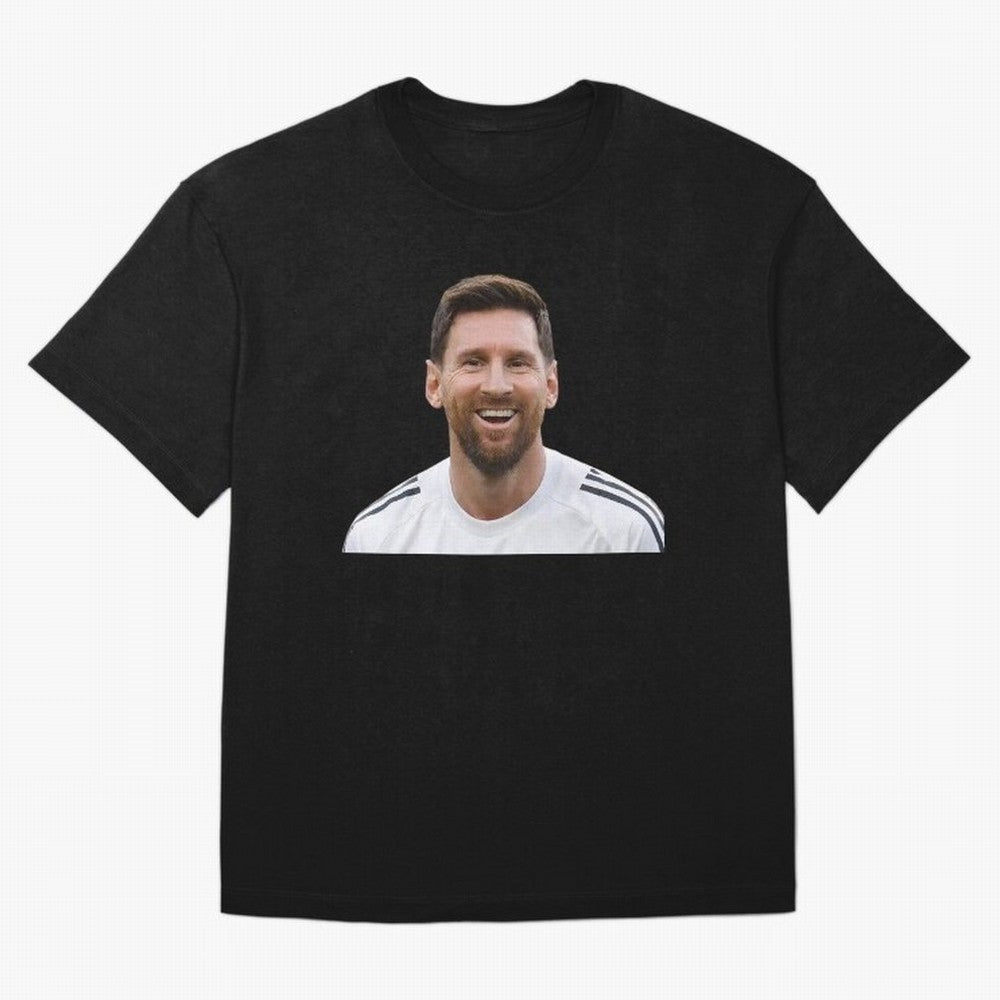 Lionel Messi smiling Oversized T-Shirt Stand with the FIFA World Cup 2026 Group Stage Journey through Cristiano Ronaldo Highlights, Argentina Pride, Sports Nostalgia, International Competition, Famous Players and Unforgettable Victories; Built for