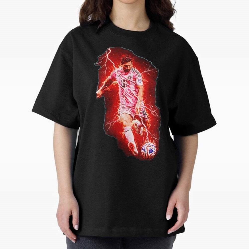 Messi The Goat (HD) High Definition Design | Exclusive Fanart Oversized T-Shirt Follow Every Goal of Match Day Hype around FIFA World Cup 2026 Group Stage, Haaland and Mbappe, Portugal, Match Day Excitement, Supporter Culture, Golden Goals and