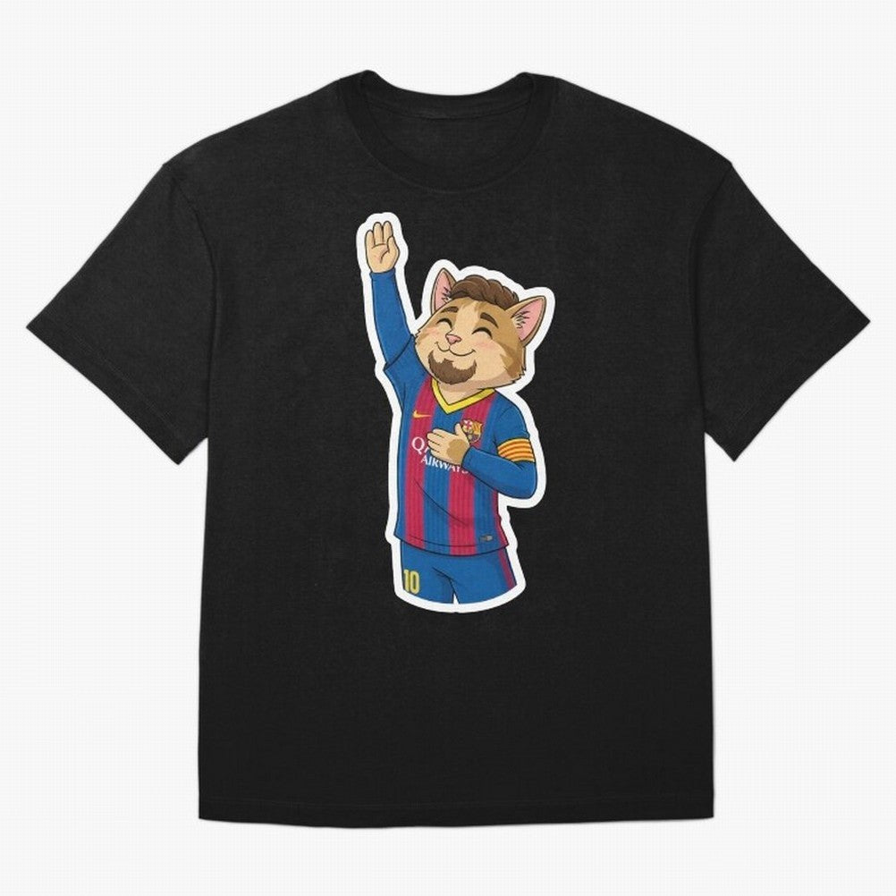 Fcb - Fc Barcelona | Cute Cat Messi with Jersey Barcelona Oversized T-Shirt Bring Champion Energy into the FIFA World Cup 2026 Journey through Mbappe Highlights, England and Germany Pride, Classic Soccer Heritage, Championship Pressure, Fan Loyalty