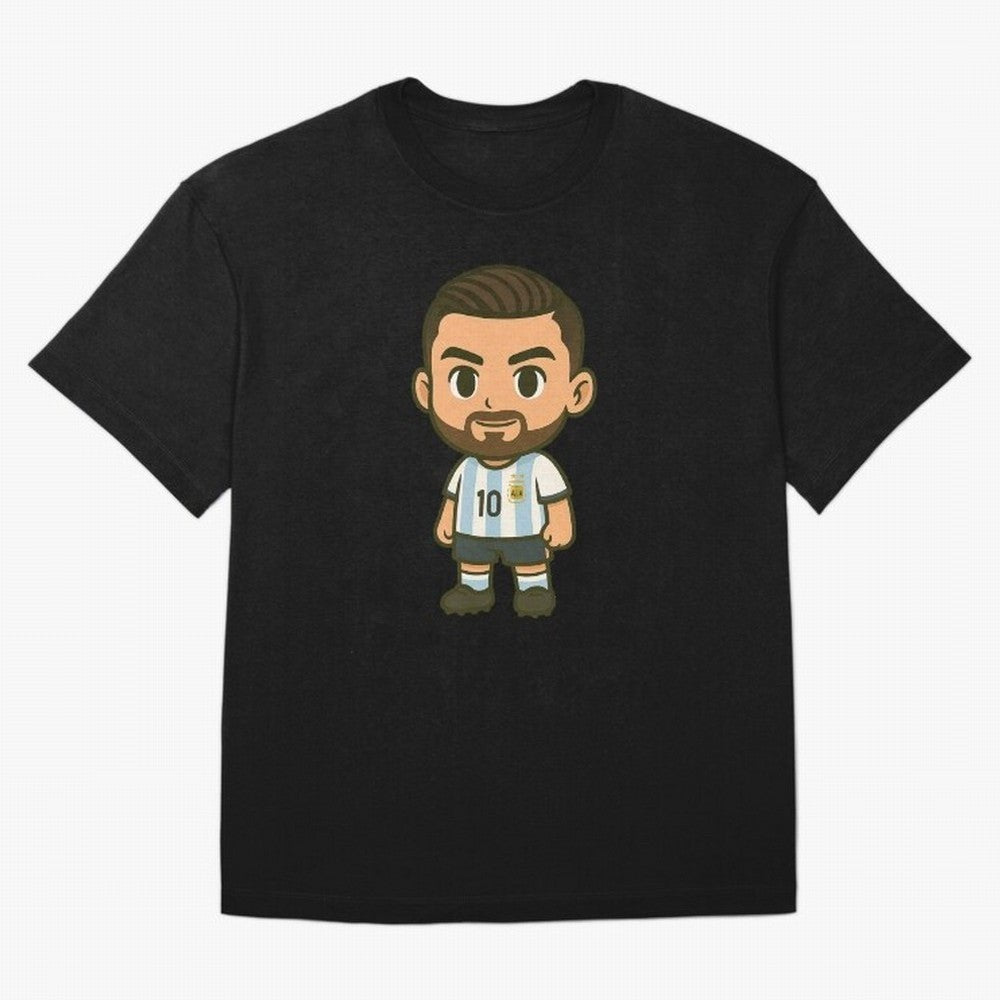 Lionel Messi Cartoon Art Argentina Classic T-Shirt Celebrate the Road through FIFA World Cup 2026 Group Stage Capturing Mbappe, Spain Energy, Retro Football Energy, Iconic Rivalries, Trophy Chase Drama and Stadium Atmosphere; Perfect for Fans,
