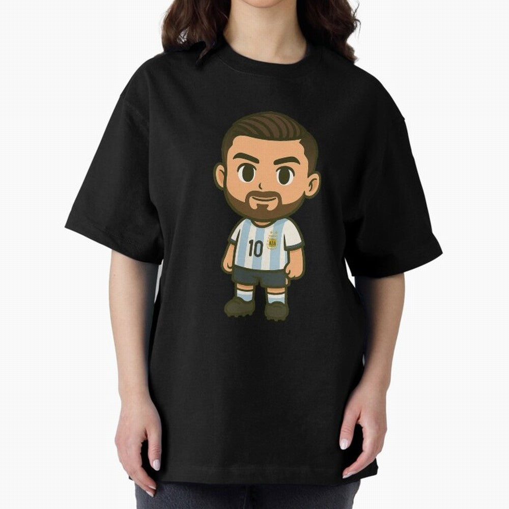 Lionel Messi Cartoon Art Argentina Classic T-Shirt Celebrate the Road through FIFA World Cup 2026 Group Stage Capturing Mbappe, Spain Energy, Retro Football Energy, Iconic Rivalries, Trophy Chase Drama and Stadium Atmosphere; Perfect for Fans,