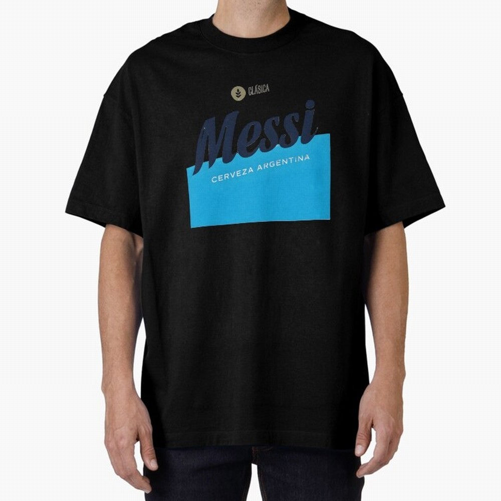 Messi Cerveza Argentina Parody Sticker Classic T-Shirt Share the Excitement of FIFA World Cup 2026 for Fans of Messi, CR7 and Mbappe and Spain and Netherlands, Bringing Sports Nostalgia, International Competition, Famous Players and Unforgettable