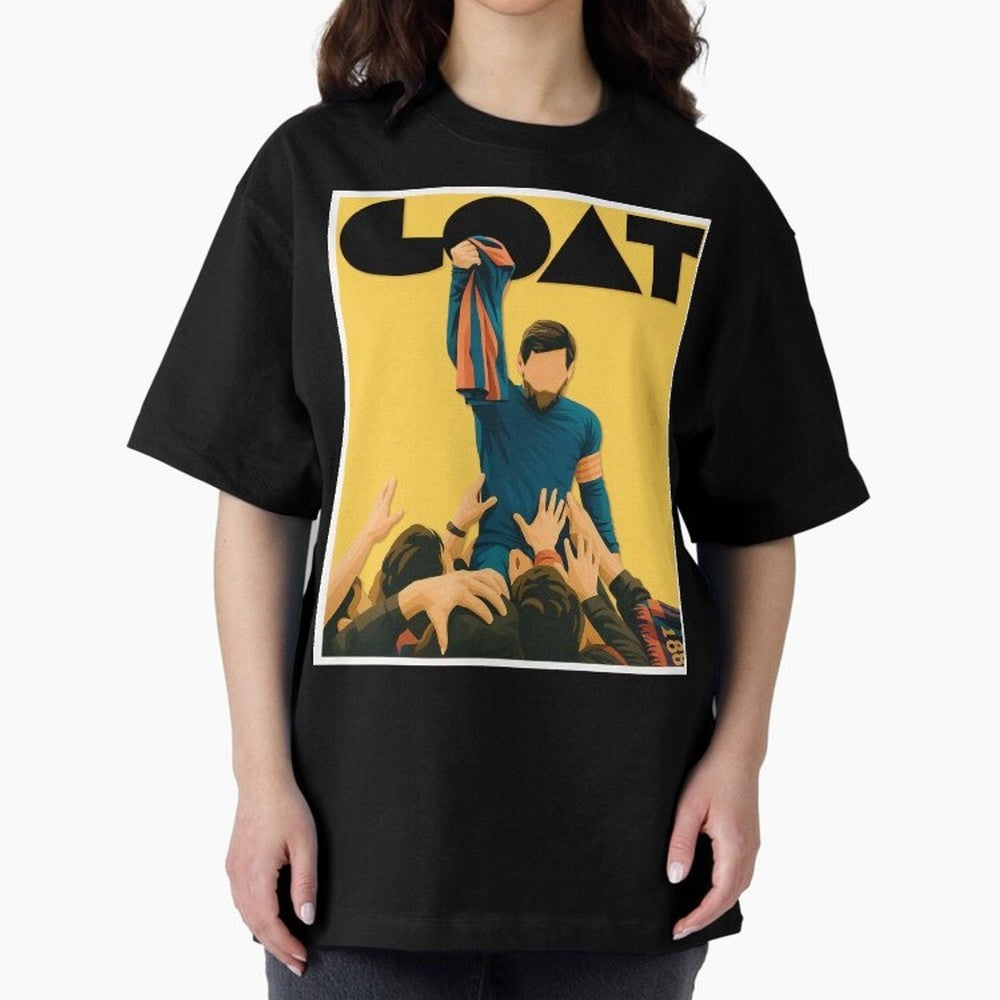 Lionel Messi Men's Football GOAT T-Shirt | Argentina Retro Vintage Messi Shirt Fan Gift Oversized T-Shirt Bring Match Day Fire to FIFA World Cup 2026 Connected to Haaland, France and Portugal Energy, Fan Favorite Moments, National Team Passion, Big